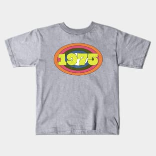 Yellow Year 1975 Rainbow Ellipse Vintage Typography Kids T-Shirt